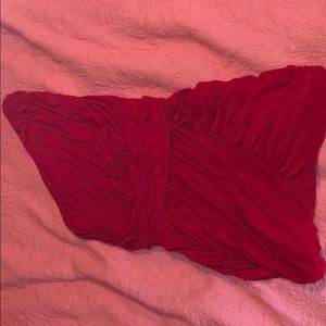 Red fitted mini dress